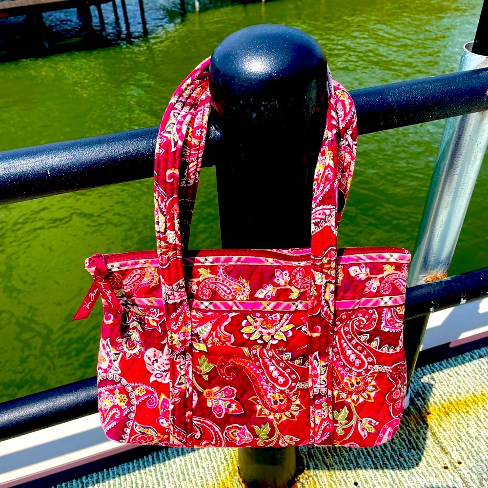 Vera Bradley Shoulder Bag, Pink & Burgundy Pattern